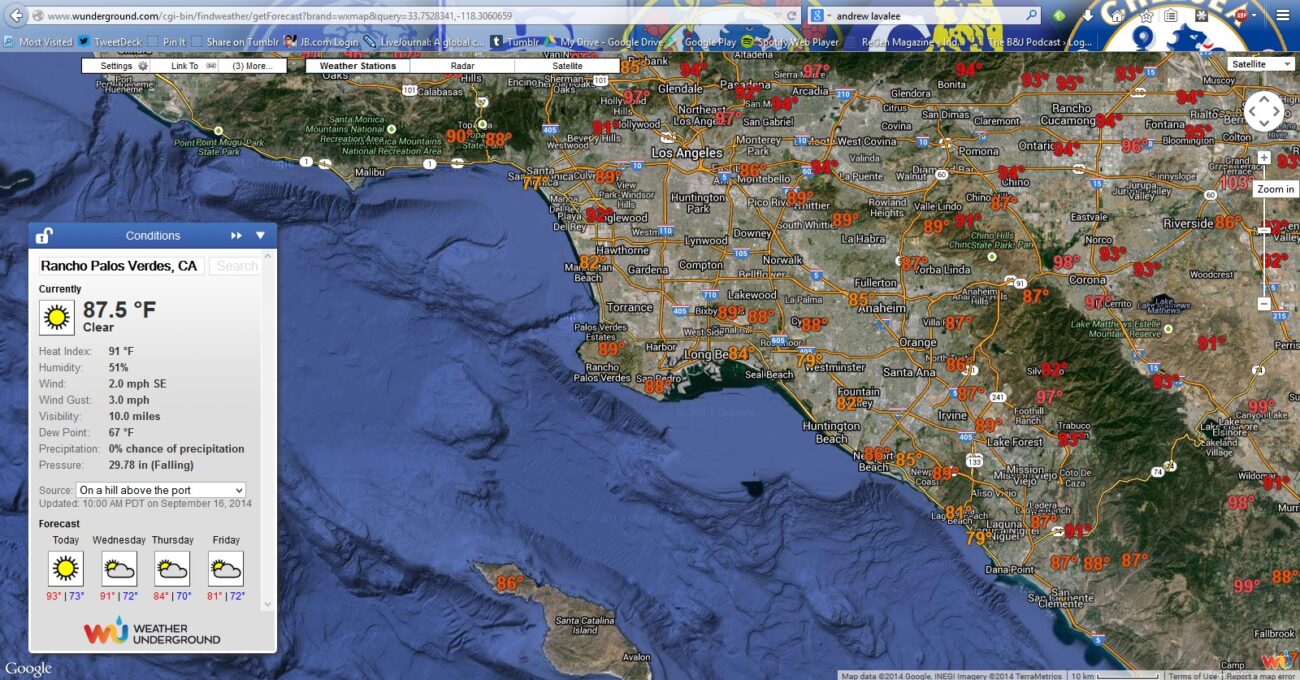Screengrab of Weather Underground