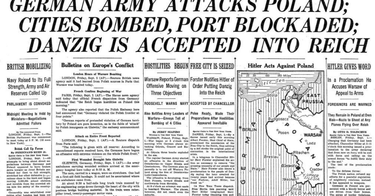 New York Times Sept. 1, 1939